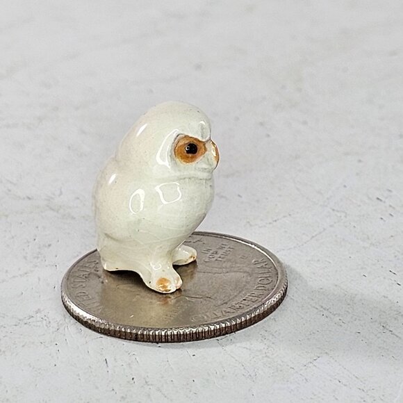 Hagen Renaker Baby Snowy Owl Miniature Figurine Orange Eye Variation - Picture 12 of 12